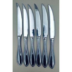 6 Wallace AMERICAN TRADITION 18/10 Stainless Serrated Steak Knives Indonesia